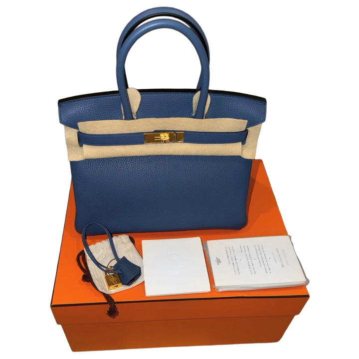 Hermès Birkin 30 Blue Agate Togo Gold HW