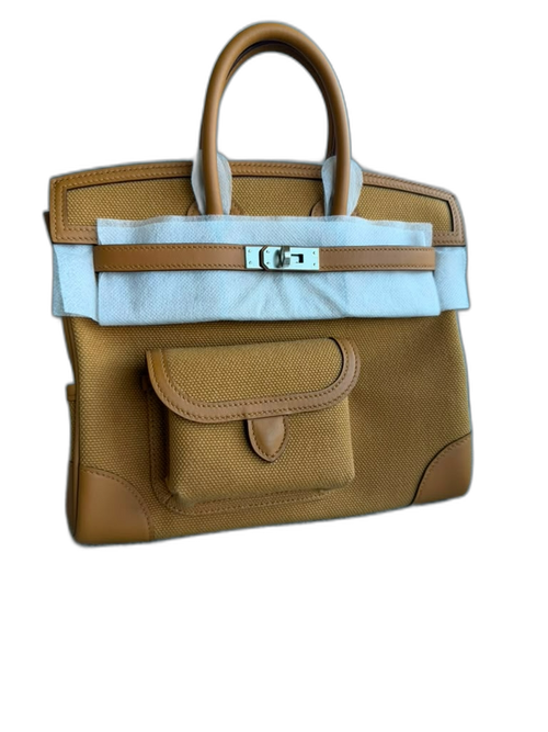 Hermès Birkin Cargo 25 Toile Goéland & Veau Swift Desert / Sesame